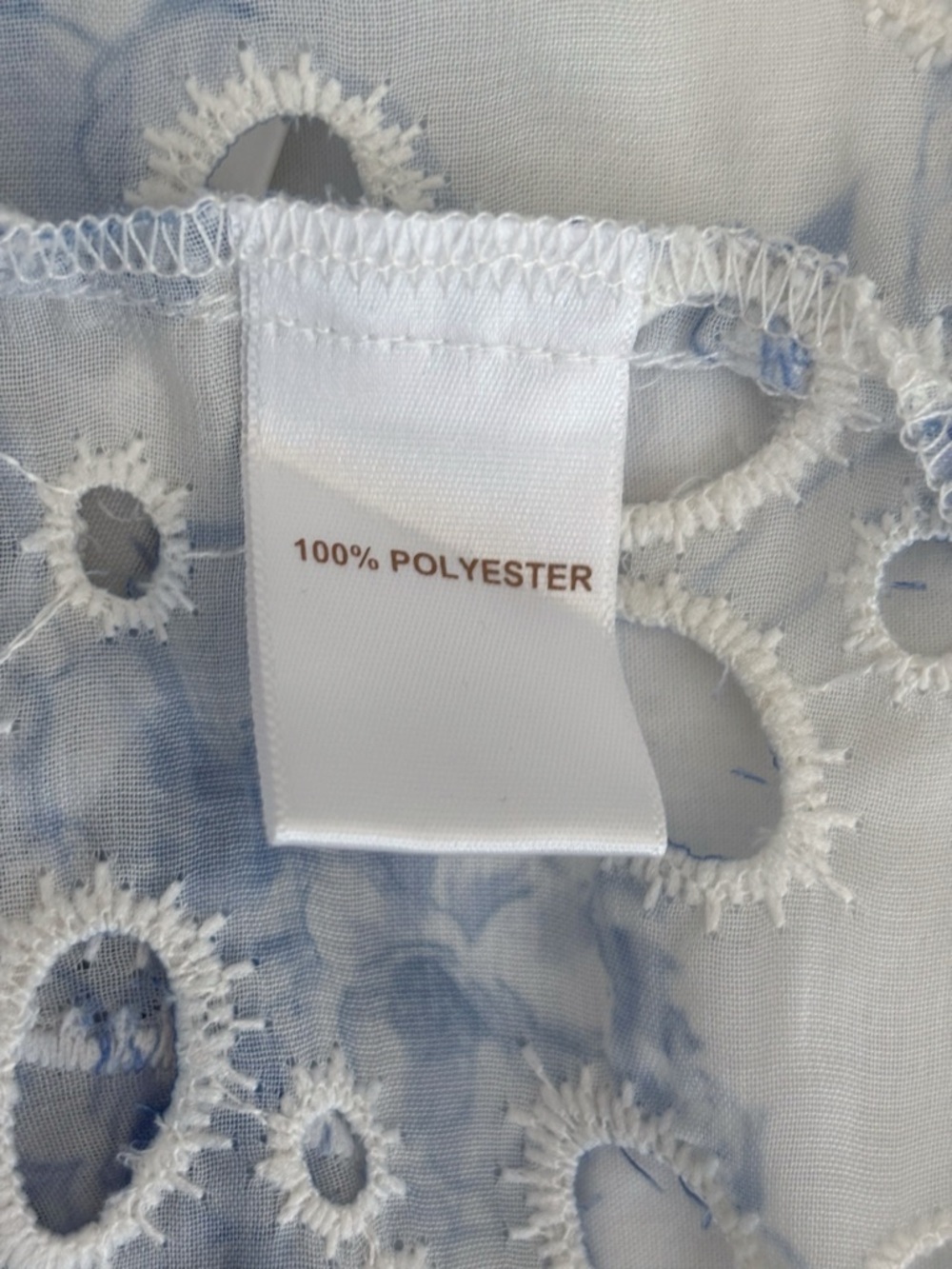Caroline Constas Blue Floral Eyelet Button Up Top Medium NEW NWT - Picture 7 of 8